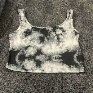 cropped black and white tie dye. From shein. In size Small.
